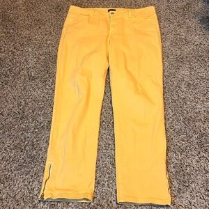 NXD J Women Yellow Ankle Zip Straight Leg Casual Pants Size 14